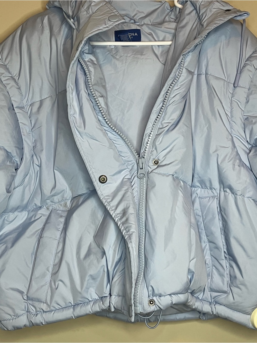 Arizona Jean Company Light Blue Puffer Jacket with Hood